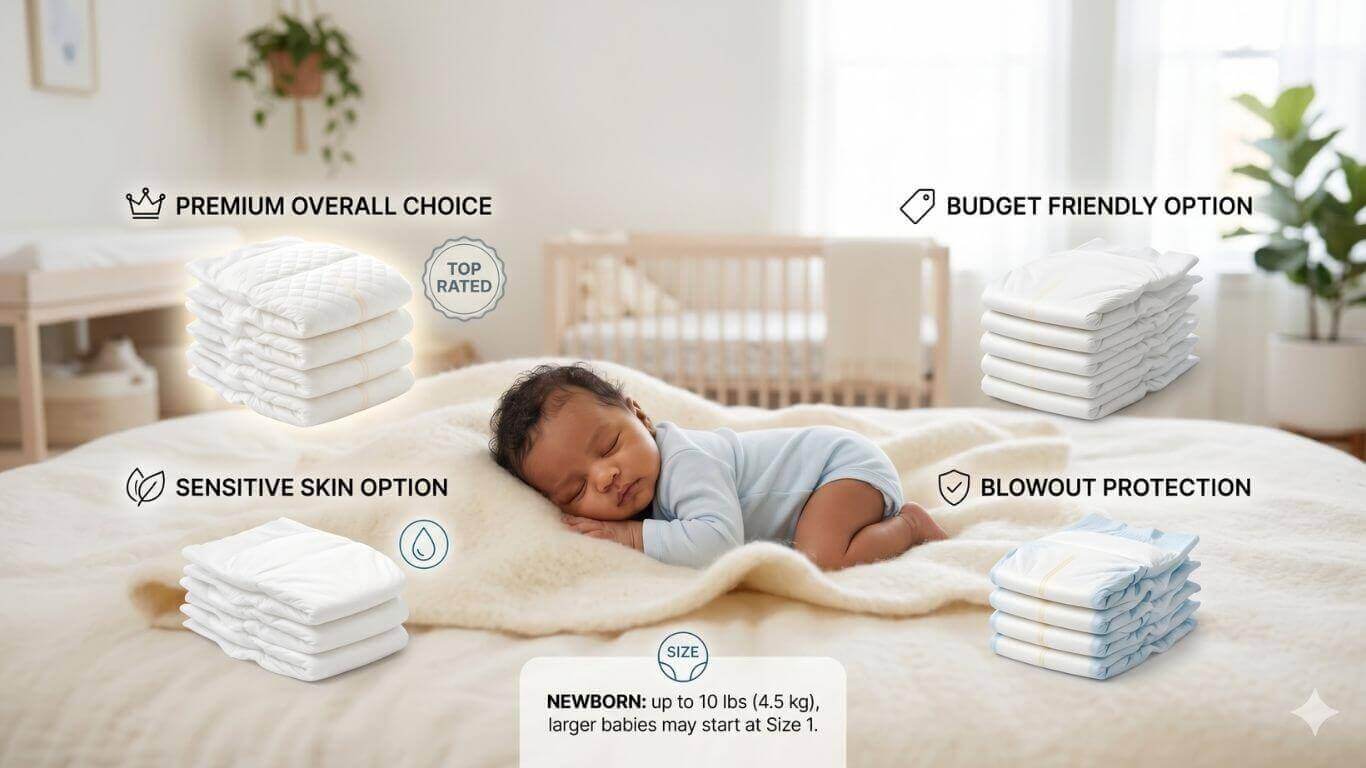 Best Newborn Diapers: Softness, Budget, Sensitive Skin, and Leak Protection Compared