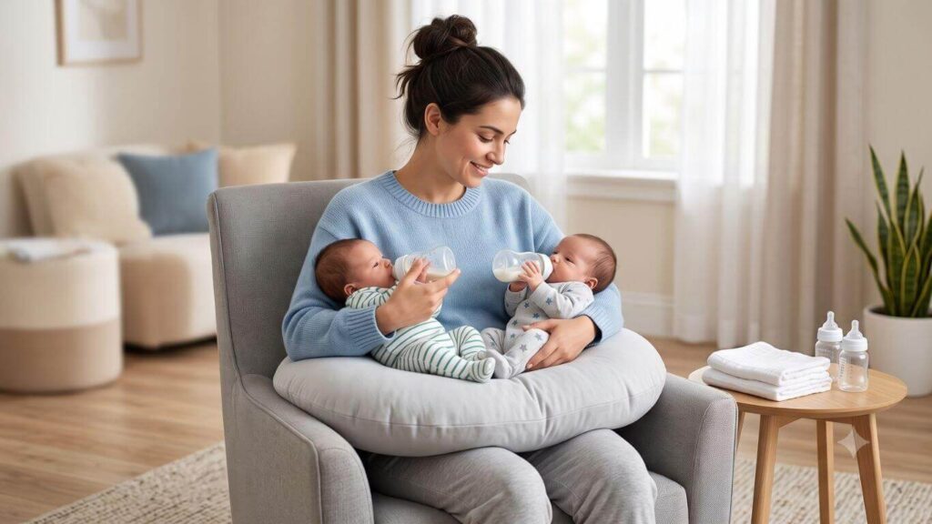 How to Bottle Feed Twins at the Same Time