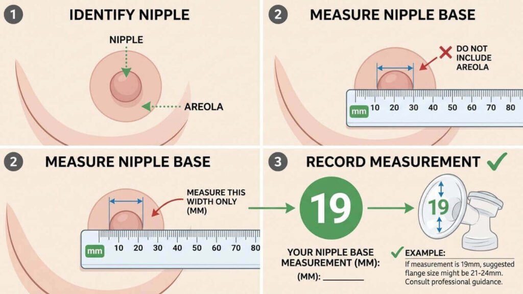 Measure the nipple not the areola formula